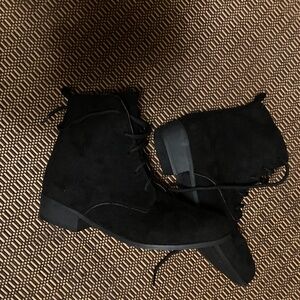 Black sueded booties, W 41 EU,  8 1/2 US